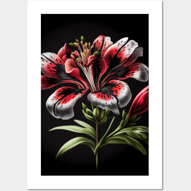 Alstroemeria Flower Drawing, Home Decor, Wall Art, Housewarming Gift Wall Art by DivShot 